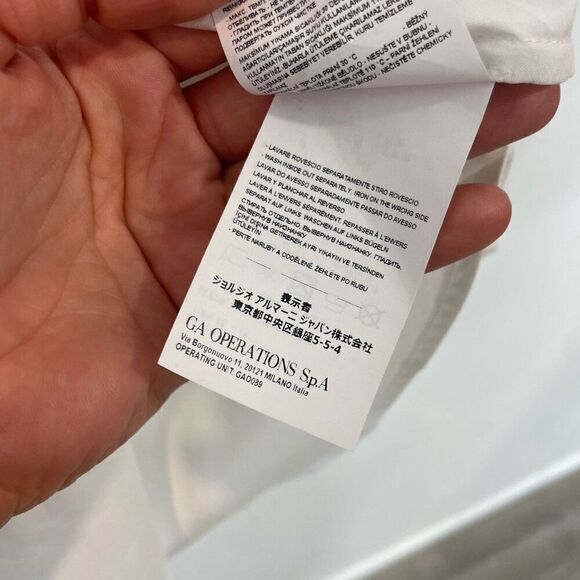 EMPORIO ARMANI Button-Up Shirt EU38 US2 XS White Grosgrain Trim - Picture 14 of 15